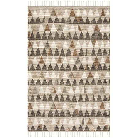 SAFAVIEH 6 x 9 ft. Kenya Hand Knotted Medium Rectangle Area RugIvory & Multi-Color KNY120A-6